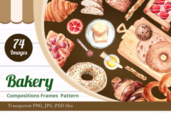 Bakery No.02 Baking Watercolor Illustrations
