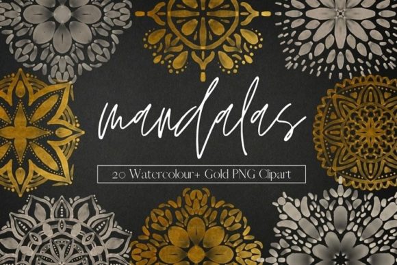 Beige and Gold Watercolour Mandala Illustrations