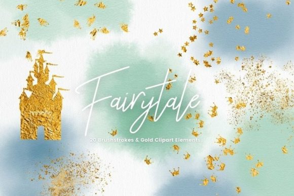 Blue and Green Watercolour Fairytale Illustrations