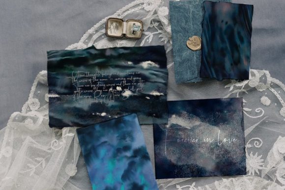 Deeb Blue - Watercolor Textures strokes