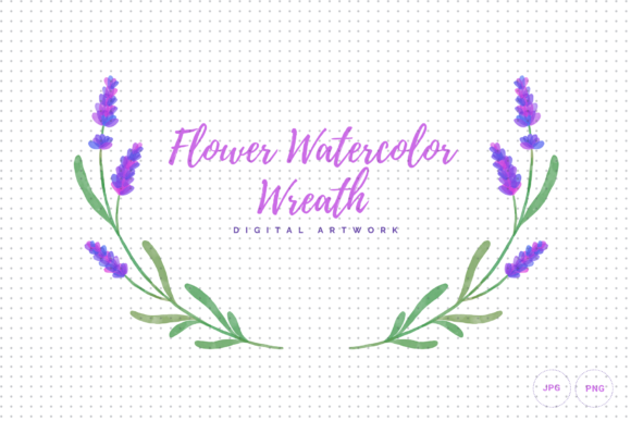 Flower Watercolor Wreath Clipart & Illustrations