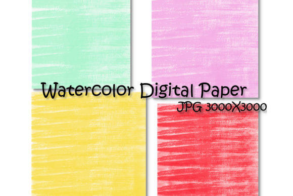 JPG Watercolor Digital Paper Bundle: Top Illustrations