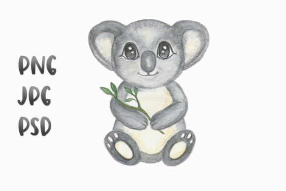 Koala Watercolor Sublimation Design: Illustrations