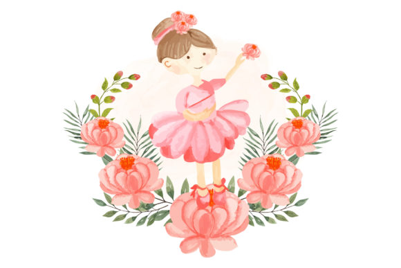 Little Princess Watercolor Clipart: Soft Illustrations