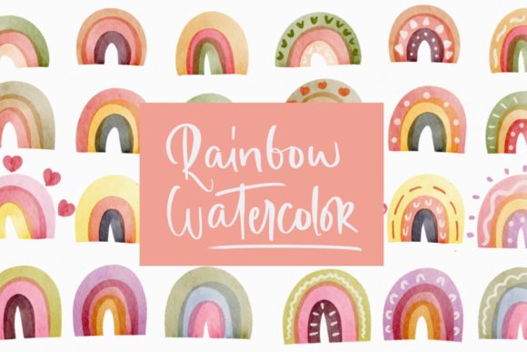 Rainbow Love Baby and Child Watercolor Illustrations