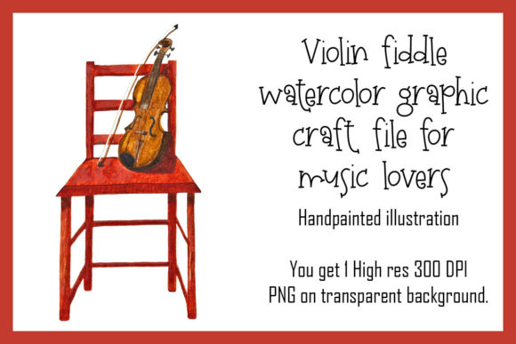 Violin Fiddle Watercolor Graphic Craft and Illustrations