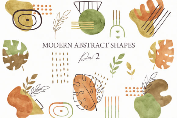 Watercolor Abstract Shapes, Part 2 Illustrations