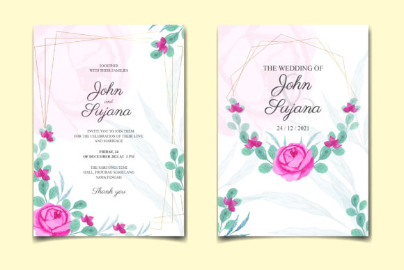 Watercolor Floral Invitation Cards: Elegant Illustrations