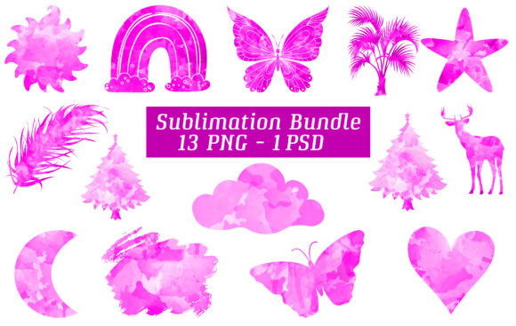 Watercolor Sublimation Clipart Vol.3 and Illustrations